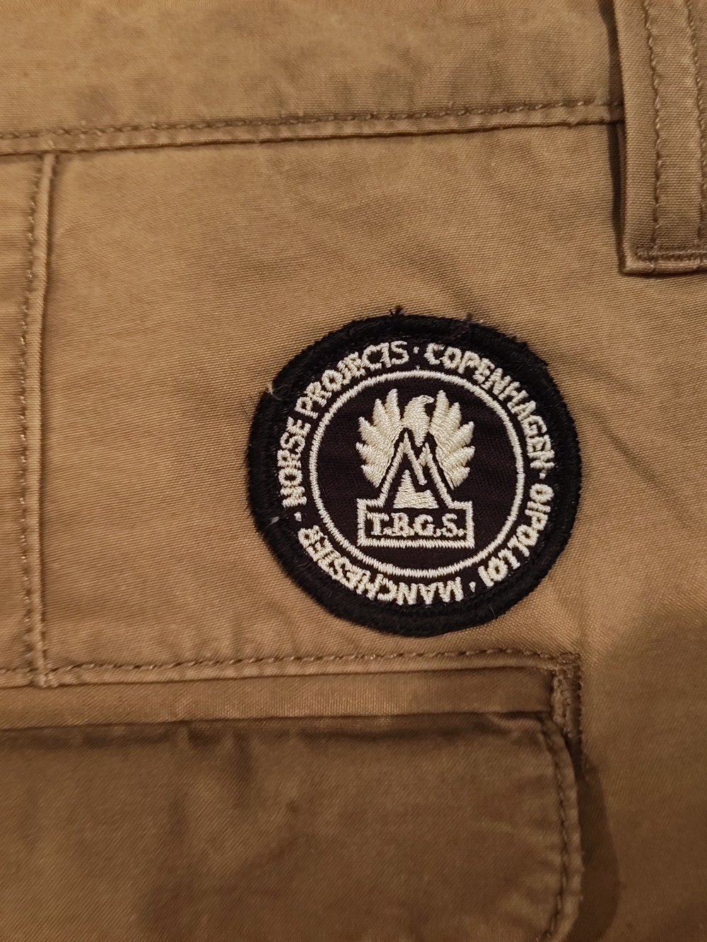 Norse Projects Men's Tan Cotton Pants - Picture 3 of 4